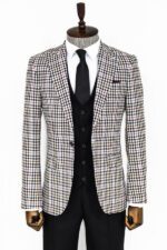Plaid Black Men Suit