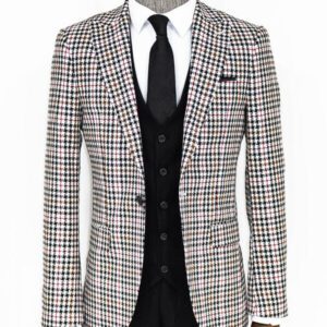 Plaid Black Men Suit - Wessi