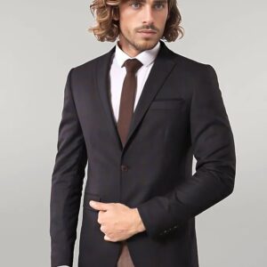 Plaid Brown Jacket with Handkerchief - Wessi
