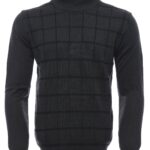 Plaid Half Turtleneck Green Sweater - Wessi