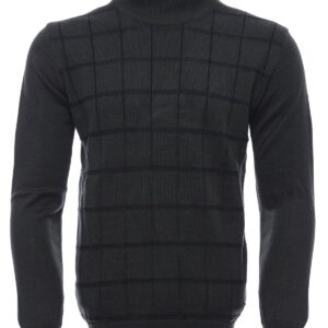 Plaid Half Turtleneck Green Sweater - Wessi