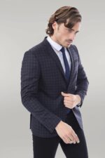Plaid-Navy-Blue-Jacket-with-Handkerchief-Wessi-1