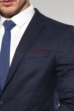 Plaid-Navy-Blue-Jacket-with-Handkerchief-Wessi-1