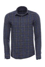 Plaid Navy Blue Men Lumberjack Shirt