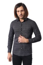 Plaid Patterned Black Shirt
