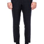 Plaid Slim Fit Anthracite Men Pants - Wessi