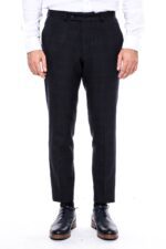 Plaid Slim Fit Anthracite Men Pants