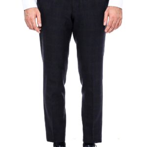 Plaid Slim Fit Anthracite Men Pants - Wessi