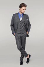 Plaid-Slim-Fit-Black-3-Piece-Suit-Wessi-1