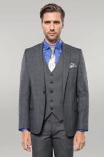 Plaid-Slim-Fit-Black-3-Piece-Suit-Wessi-5