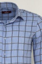 Plaid-Slim-Fit-Blue-Men-Shirt-Wessi-1