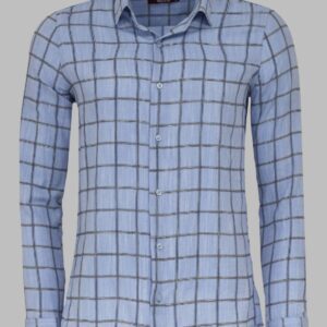 Plaid Slim Fit Blue Men Shirt - Wessi