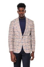 Plaid-Slim-Fit-Brown-Blue-Men-Blazer-Wessi-2