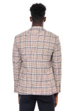 Plaid-Slim-Fit-Brown-Blue-Men-Blazer-Wessi-3
