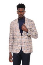 Plaid-Slim-Fit-Brown-Blue-Men-Blazer-Wessi-4