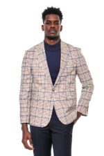Plaid-Slim-Fit-Brown-Blue-Men-Blazer-Wessi-6