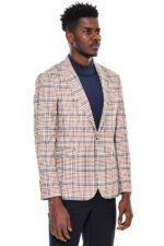Plaid-Slim-Fit-Brown-Blue-Men-Blazer-Wessi-8