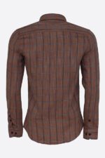 Plaid-Slim-Fit-Brown-Men-Shirt-Wessi-5