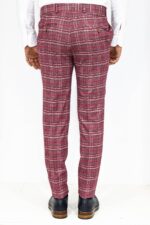 Plaid-Slim-Fit-Burgundy-Men-Pants-Wessi-4