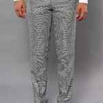 Plaid Slim-Fit Grey Men Trousers - Wessi