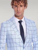 Plaid-Slim-Fit-Light-Blue-Men-Blazer-Wessi-1