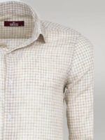 Plaid-Slim-Fit-Light-Brown-Men-Shirt-Wessi-2
