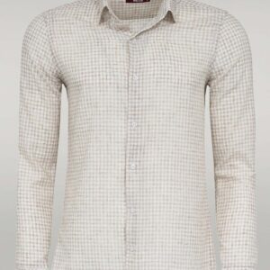 Plaid Slim Fit Light Brown Men Shirt - Wessi