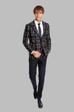 Plaid-Slim-Fit-Navy-Blue-Men-Blazer-Wessi-2