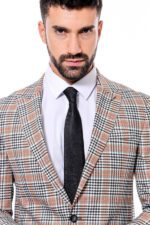 Plaid-Slim-Fit-Orange-Black-Men-Blazer-Wessi-1