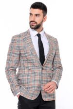 Plaid-Slim-Fit-Orange-Black-Men-Blazer-Wessi-2
