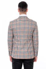 Plaid-Slim-Fit-Orange-Black-Men-Blazer-Wessi-3