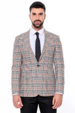 Plaid-Slim-Fit-Orange-Black-Men-Blazer-Wessi-5