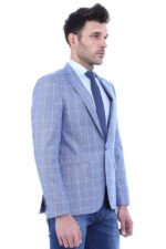 Plaid Slimfit Blue Jacket