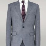 Plain 2 Piece Slim Fit Blue Men Suit - Wessi