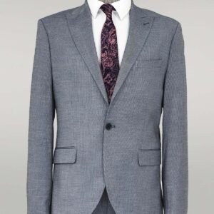Plain 2 Piece Slim Fit Blue Men Suit - Wessi