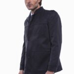 Plain Black Men Short Coat - Wessi