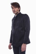 Plain Black Men Short Coat