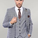 Plain Blue Vested Men's Suit | Wessi