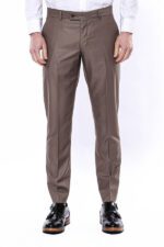Plain Brown Men Trousers