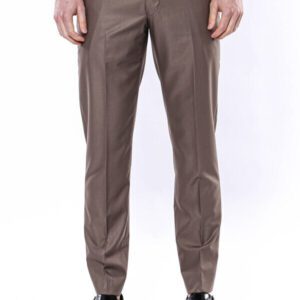 Plain Brown Men Trousers - Wessi