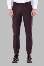 Plain Burgundy Men Trousers