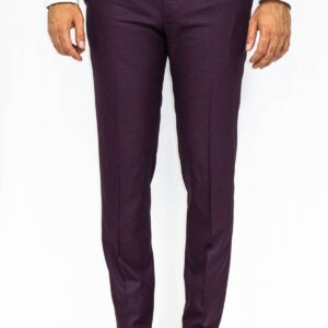 Plain Burgundy Men Trousers - Wessi