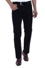 Plain Covered Pocket Suede Black Men Pants