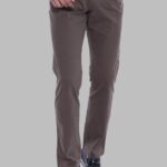 Plain Covered Pocket Suede Brown Men Pants - Wessi