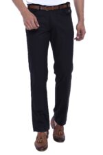 Plain Covered Pockets Suede Black Men Pants