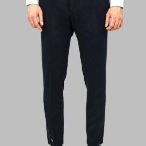 Plain Navy Blue Men Dress Pants - Wessi