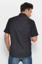 Plain-Short-Sleeves-Black-Men-Shirt-Wessi-1