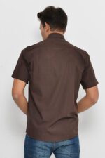 Plain-Short-Sleeves-Brown-Men-Shirt-Wessi-1