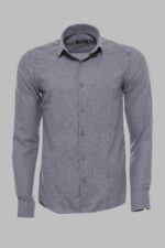 Plain Slim Fit Grey Men Lumberjack Men Shirt