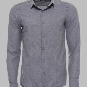 Plain Slim Fit Grey Men Lumberjack Men Shirt - Wessi